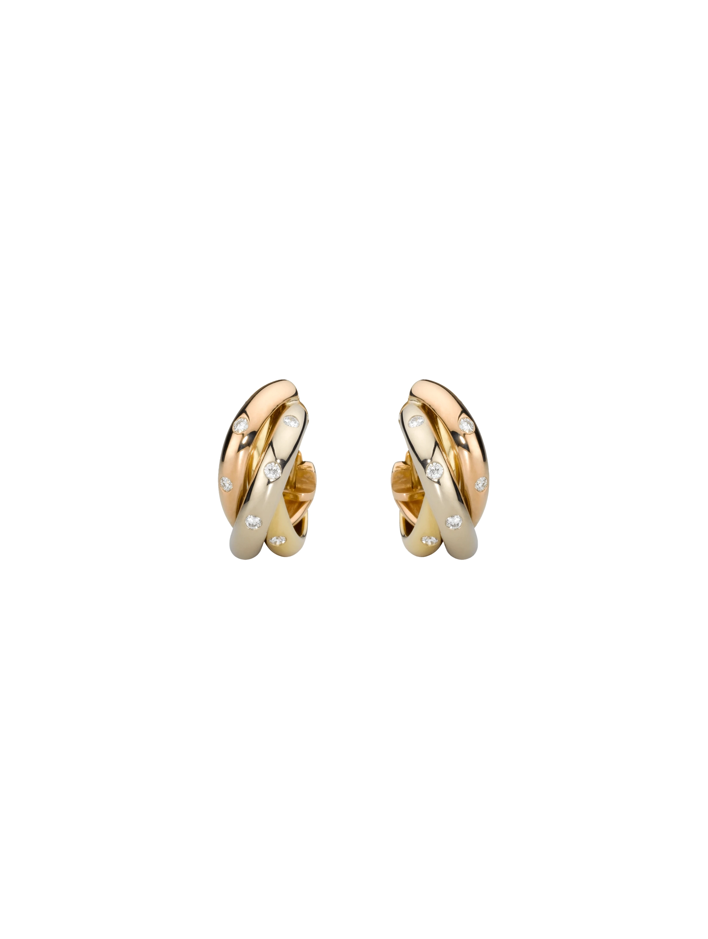 Cartier Trinity Earrings 3 Gold - 100% Authentic