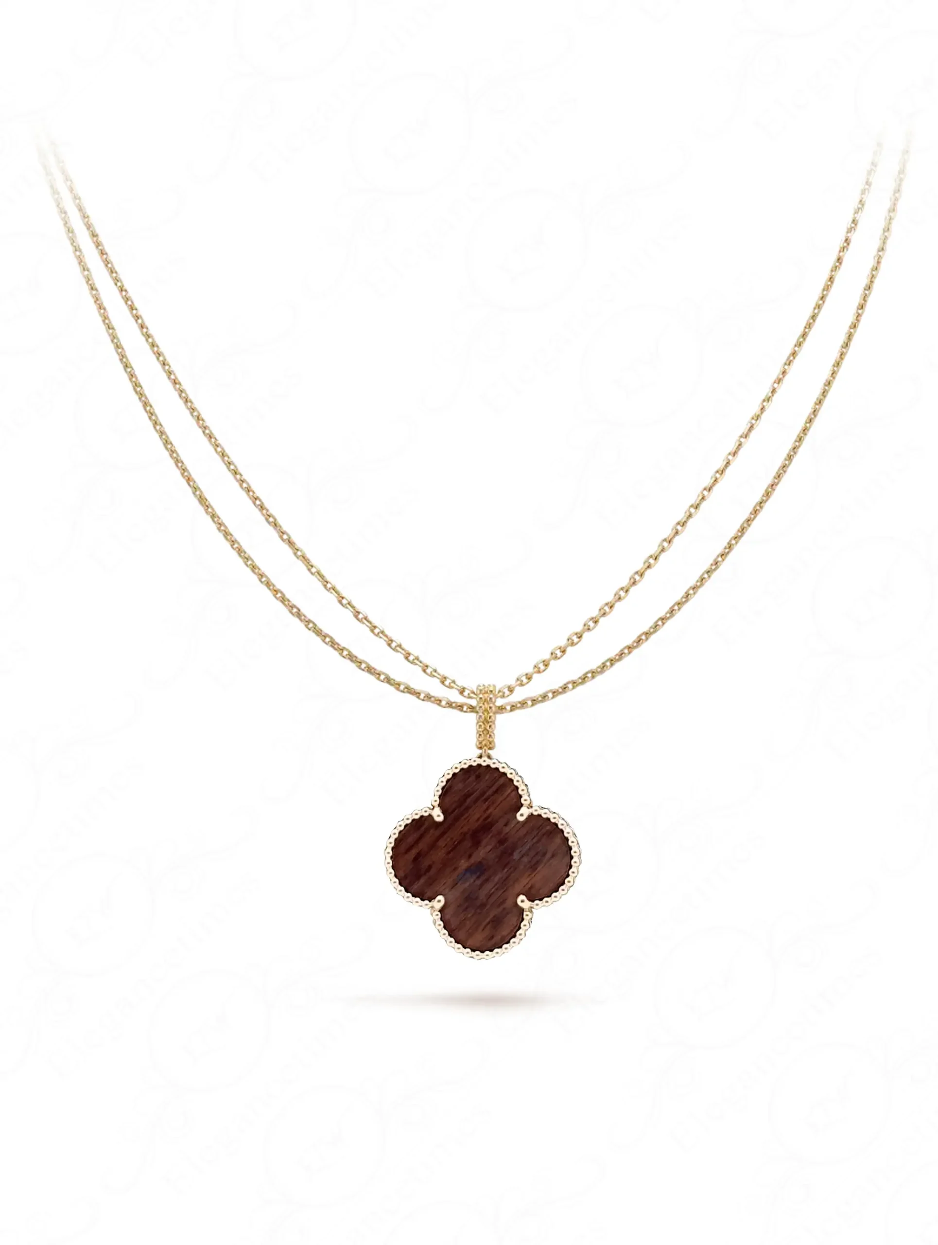 Used Van Cleef Arpels Letterwood Necklace 100% Original
