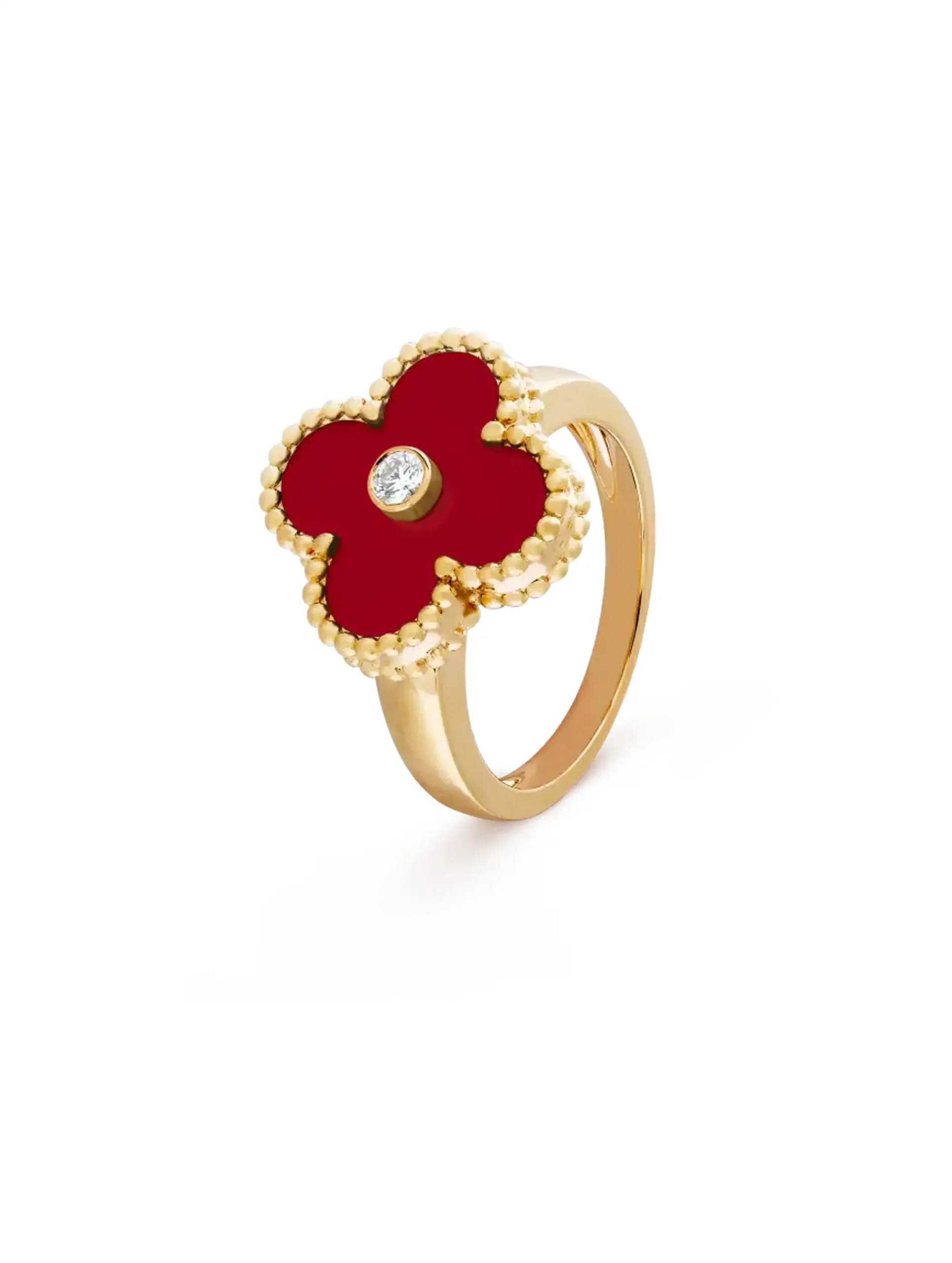 Vintage Alhambra Carnelian Ring VCARD40800 - Authentic