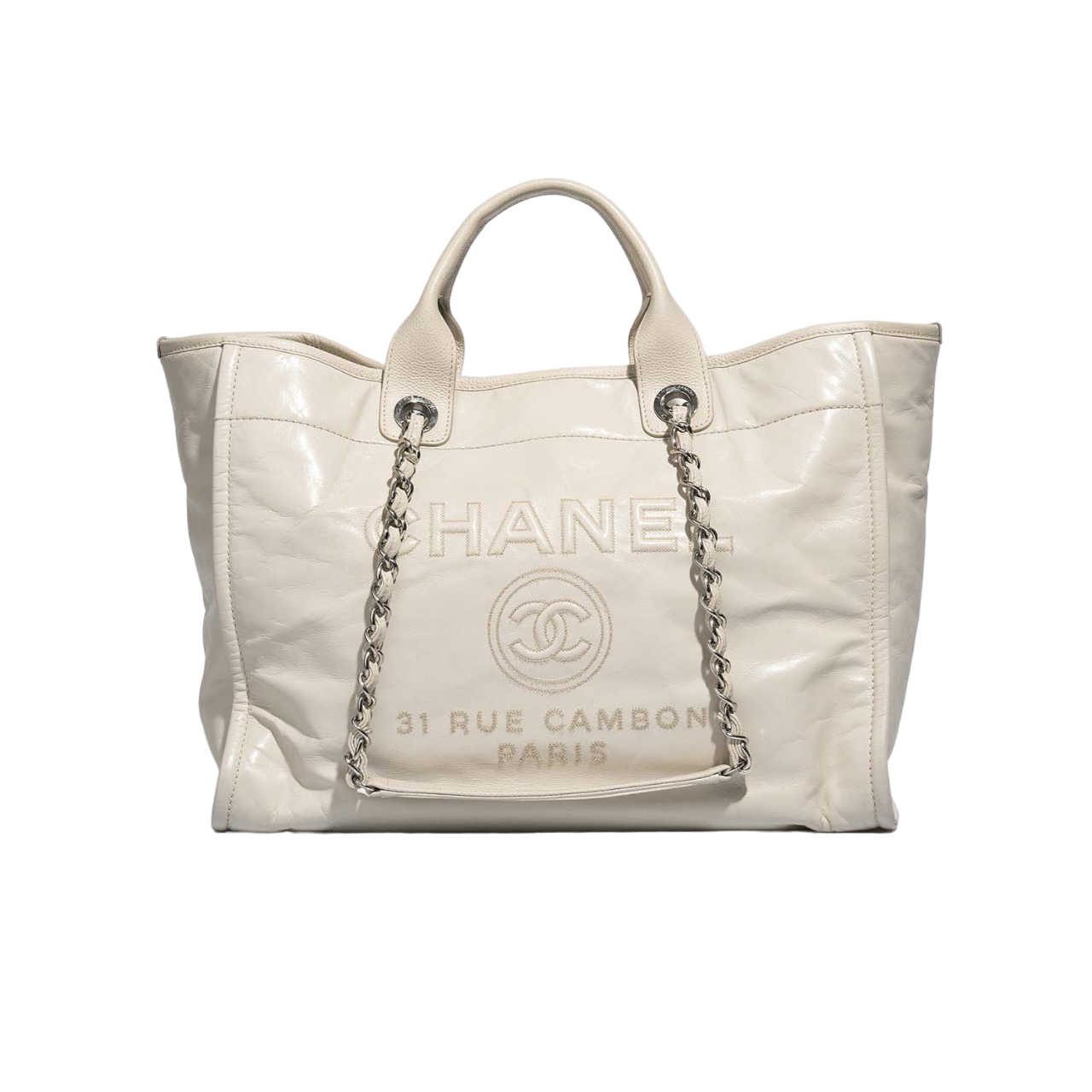 Chanel Deauville Calf White Bag