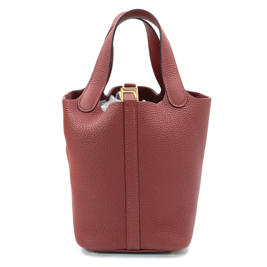 Hermès Picotin Lock 18 Taurillon Clemence Leather in Rouge H with Gold Hardware