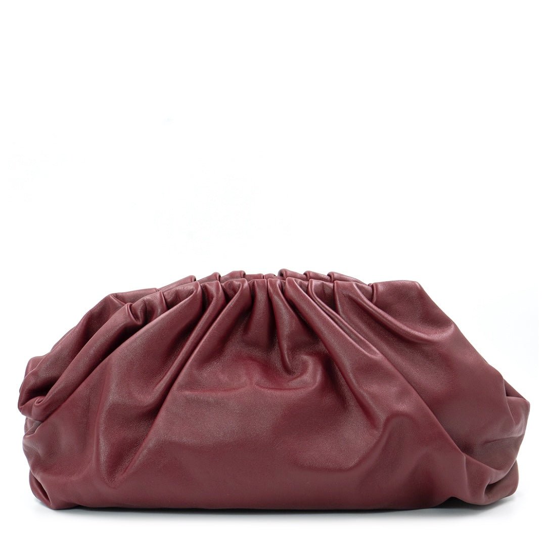 Bottega Veneta The Pouch clutch bag in burgundy calfskin leather