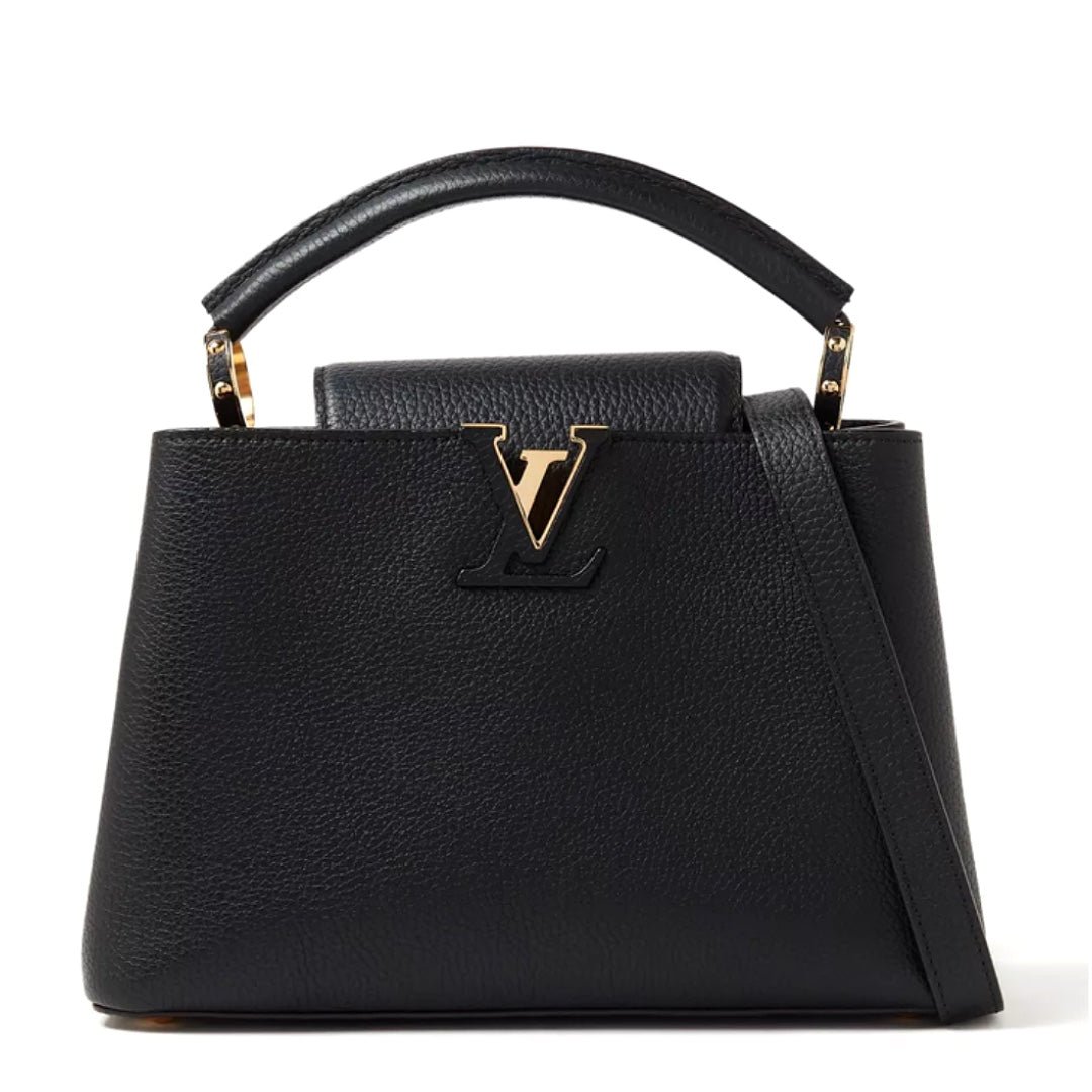 Louis Vuitton Capucines MM Black Taurillon Leather Iconic Top Handle Bag