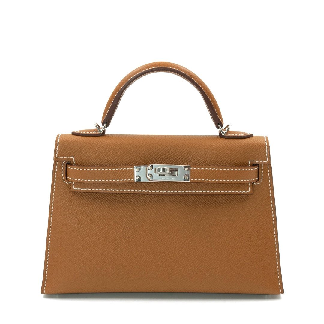 Hermès Mini Kelly Bag in Gold Epsom Leather with Palladium Hardware