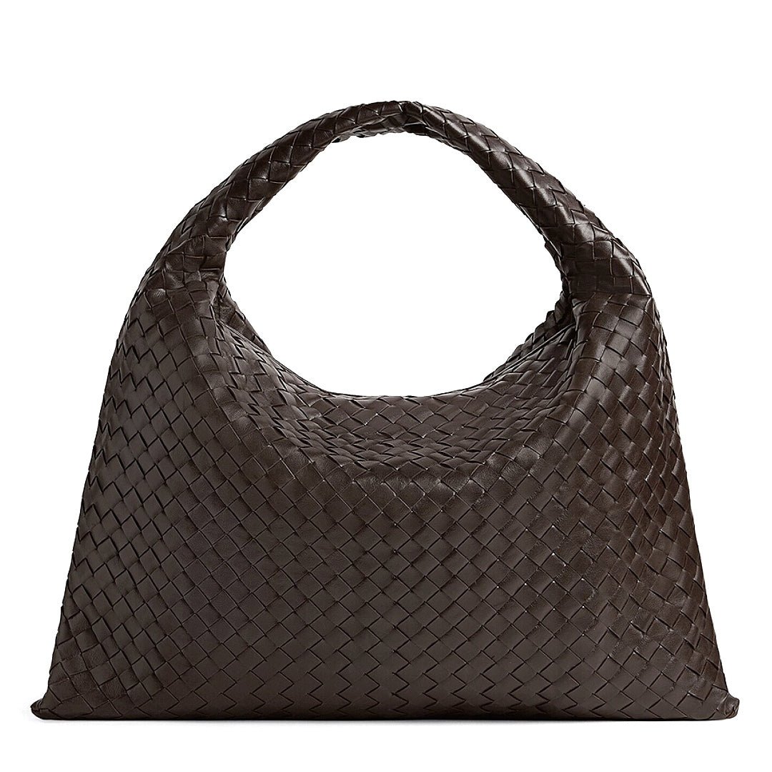 Bottega Veneta Large Hop Bag in Fondant Brown Intrecciato Leather