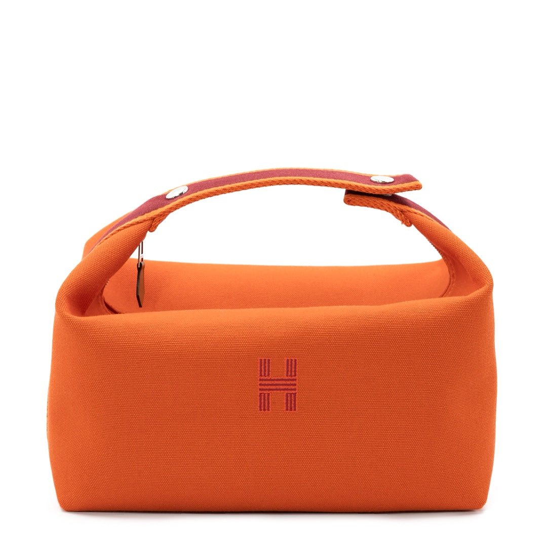 Hermès Bride-a-Brac Large Case in Orange Feu Canvas with Embroidered H Logo