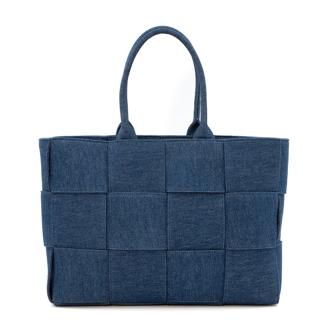 Bottega Veneta Arco Intrecciato Denim Tote Bag in Indigo