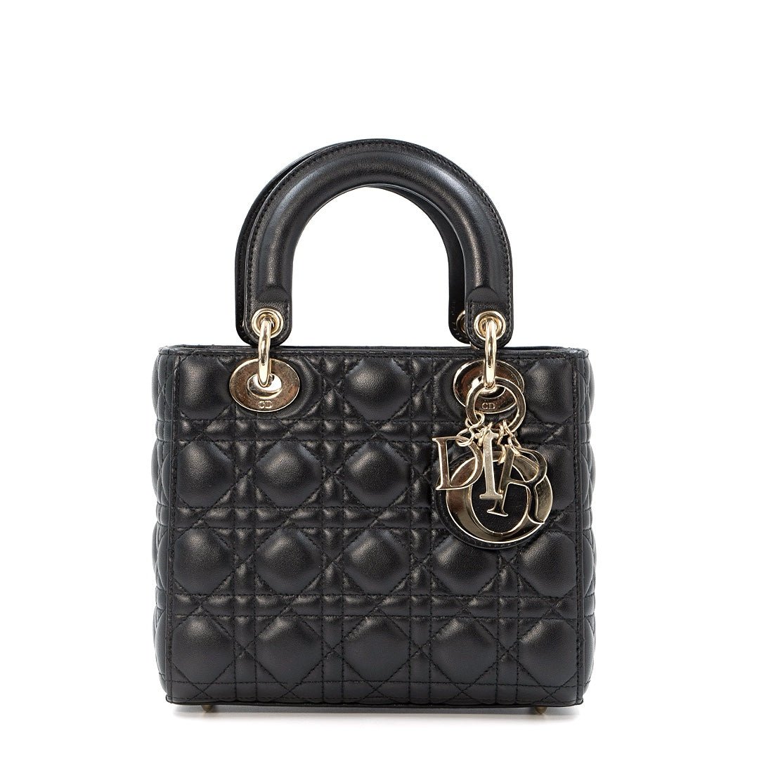 Dior My ABCDior Lady Dior Small Bag in Black Cannage Lambskin Leather with Gold Hardware