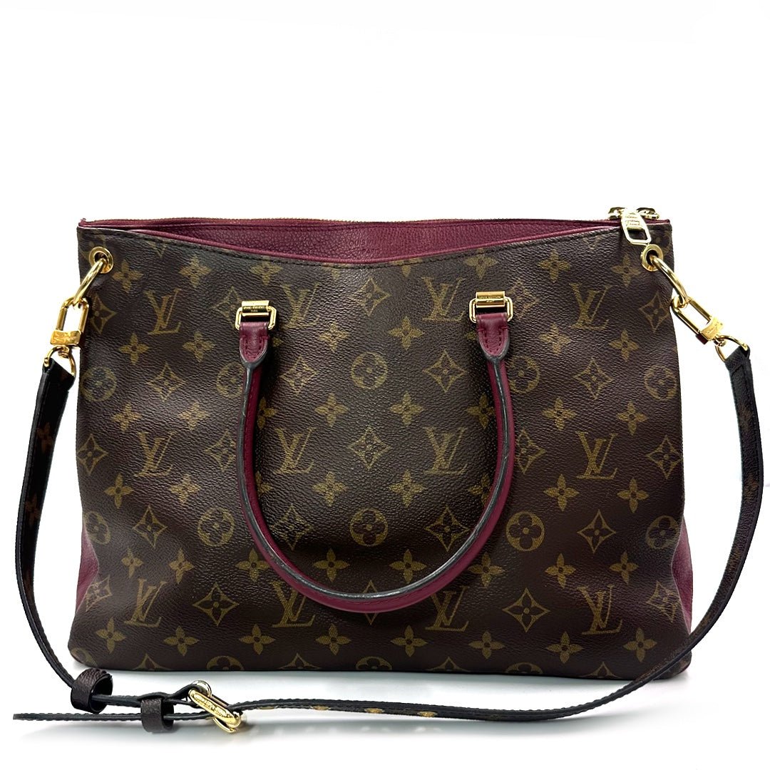 Louis Vuitton Monogram Pallas Raisin Tote Bag in Canvas and Burgundy Leather