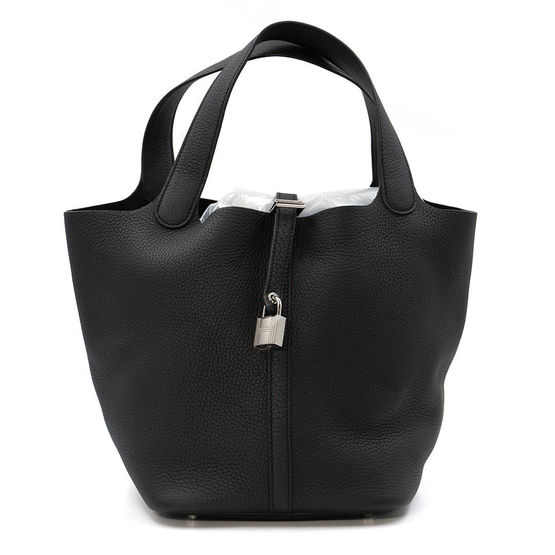 Hermès Picotin Lock 22 Bag in Taurillon Clemence Leather Noir (Black)