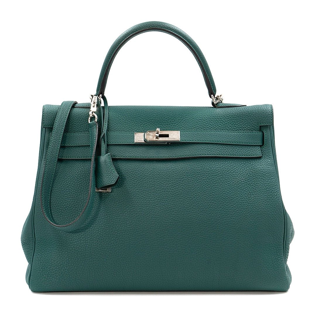Hermès Kelly 35 Malachite Togo Leather with Palladium Hardware