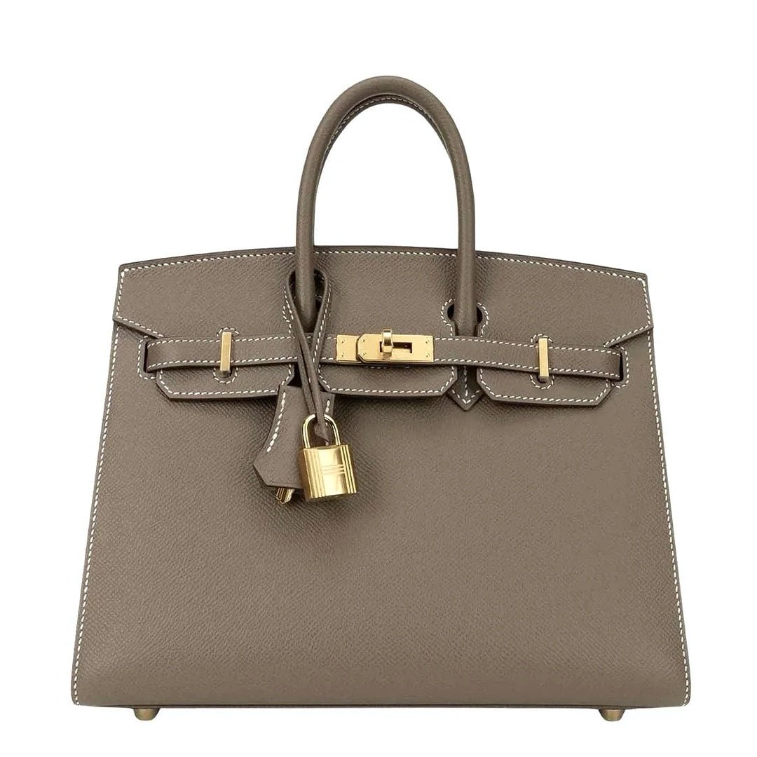 Hermès Birkin 25 Epsom Leather Bag in Etoupe with Gold Hardware