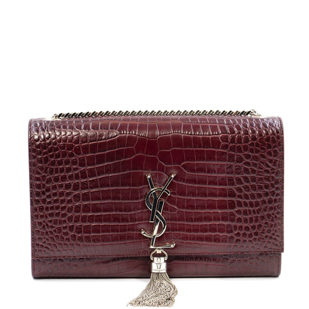 Saint Laurent Crocodile Embossed Kate Handbag