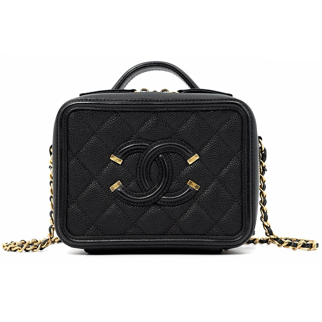 Chanel CC Filigree Vanity Shoulder Bag (Grained Calfskin) small size