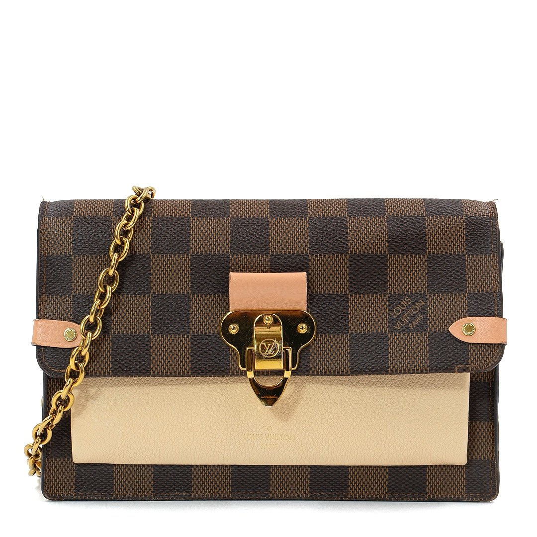Louis Vuitton Damier Ebene Vavin Chain Wallet in Coated Canvas