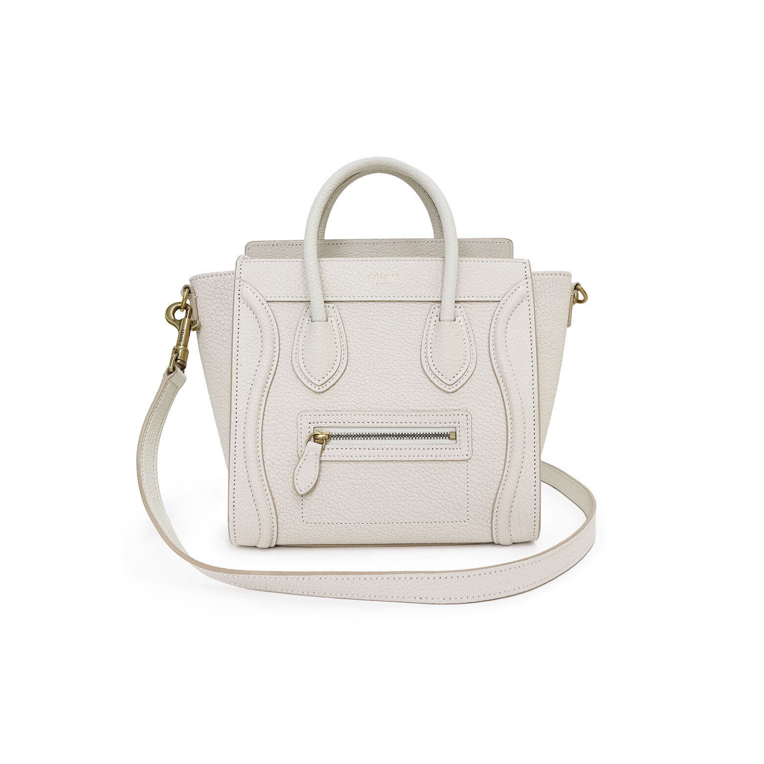 Céline Drummed Calfskin Nano Luggage Bag
