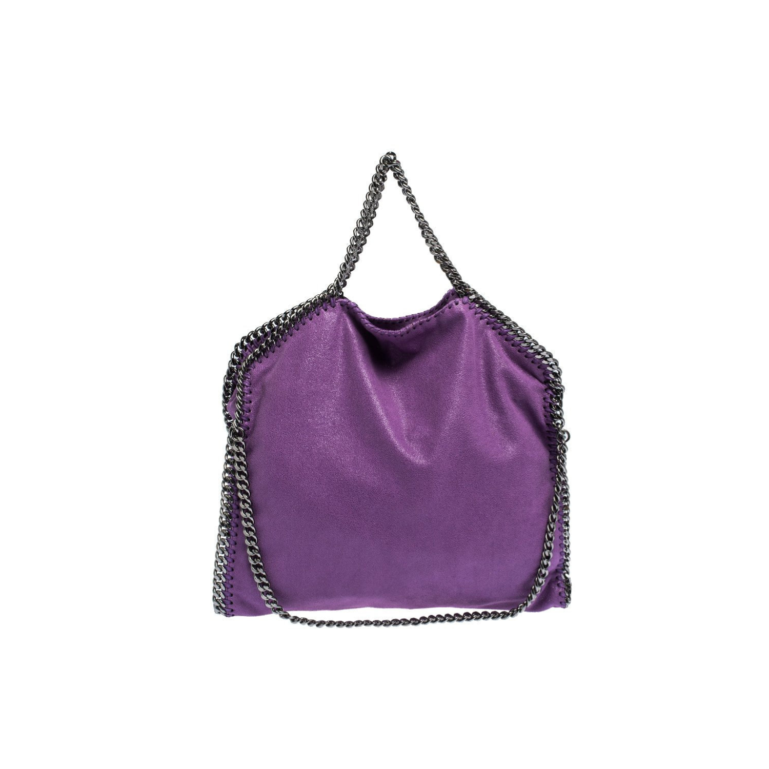 STELLA MCCARTNEY PURPLE FAUX LEATHER MEDIUM FALABELLA TOTE BAG