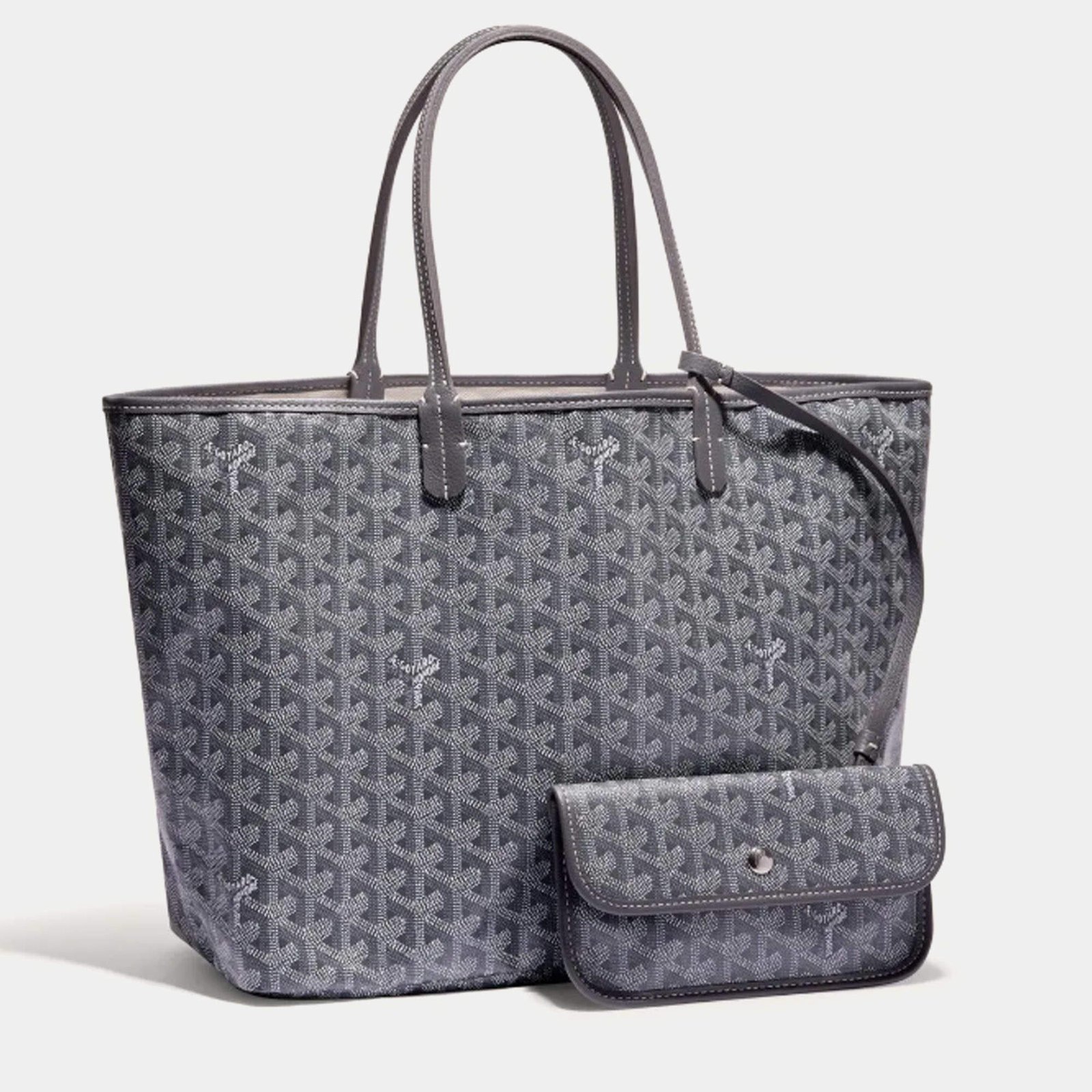 Goyard Grey Goyardine Coated Canvas and Leather Saint Louis PM Tote