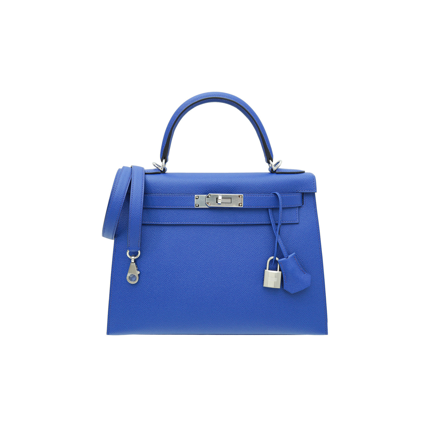 Hermès Kelly 28 Handbag In Electric Blue Epsom Leather Palladium Hardware Bag