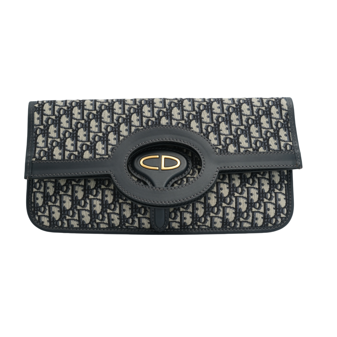 Dior Oblique Fold Over Clutch Blue Bag