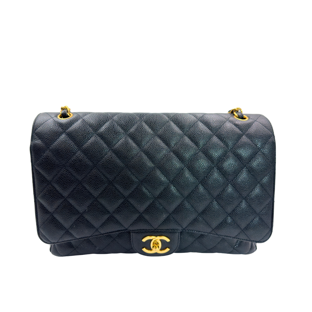 Chanel Black CC Classic Double Flap Maxi Bag