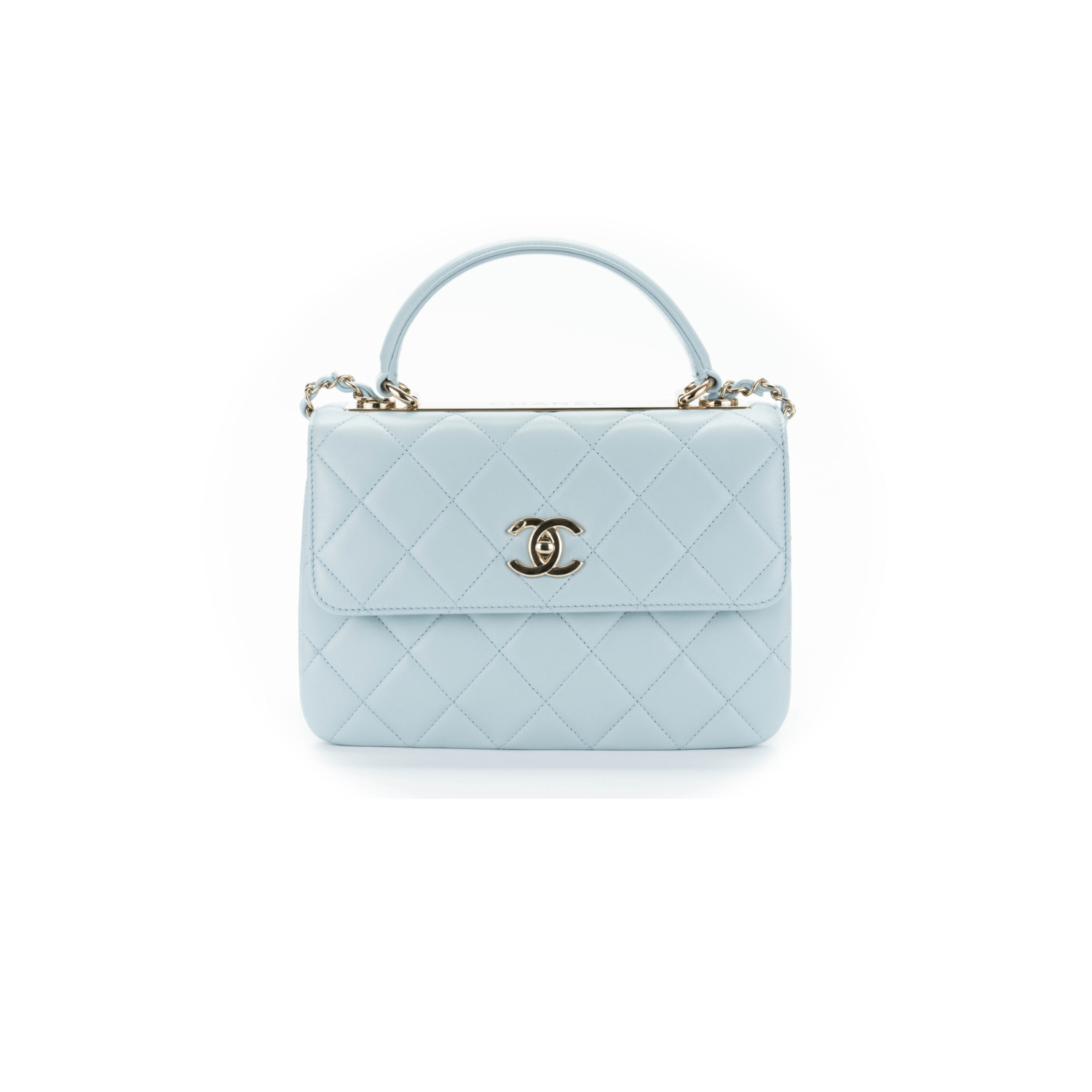 Chanel Trendy CC Powder Blue Lambskin Small Light Gold Hardware Bag