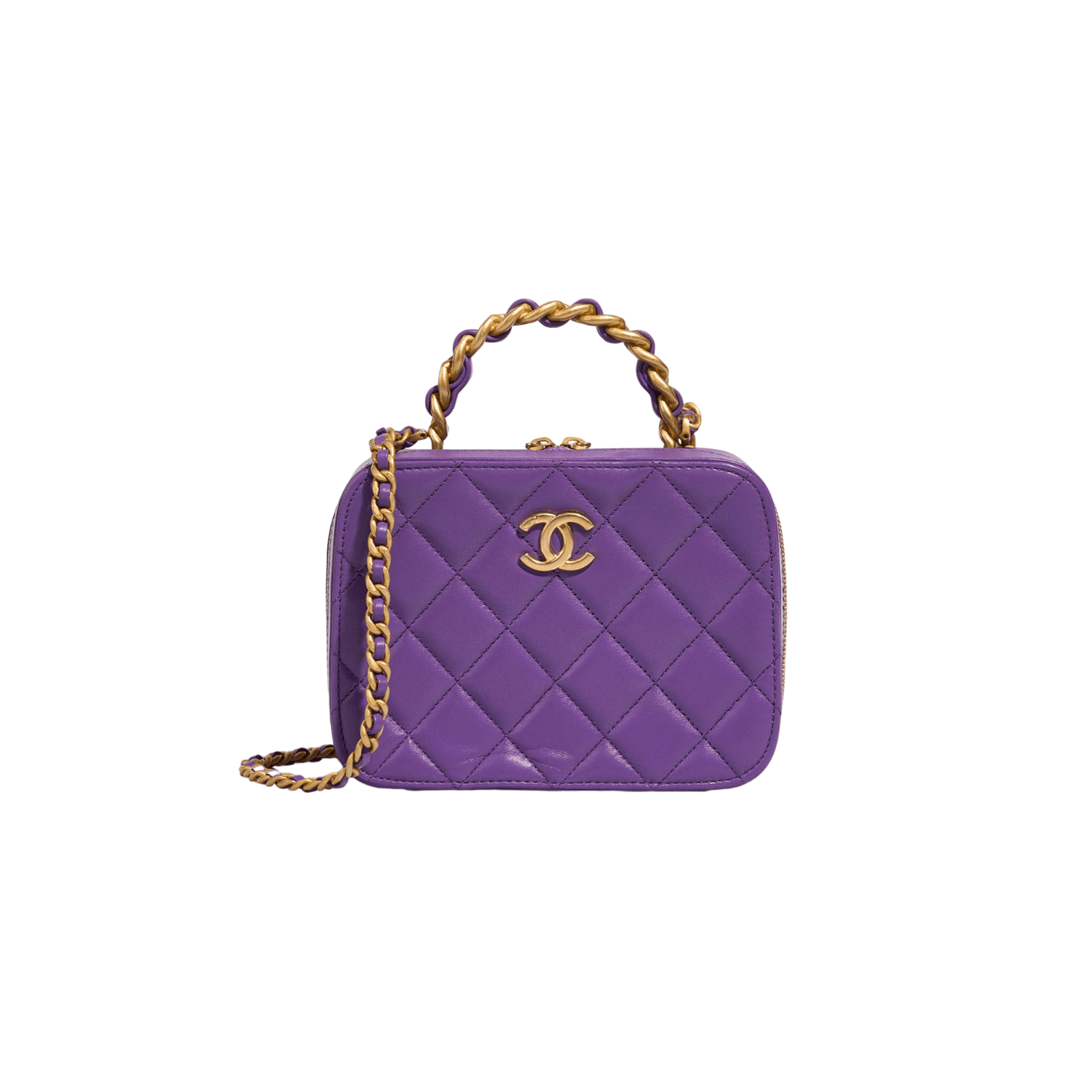 Chanel Vanity Small Lamb Violet Bag