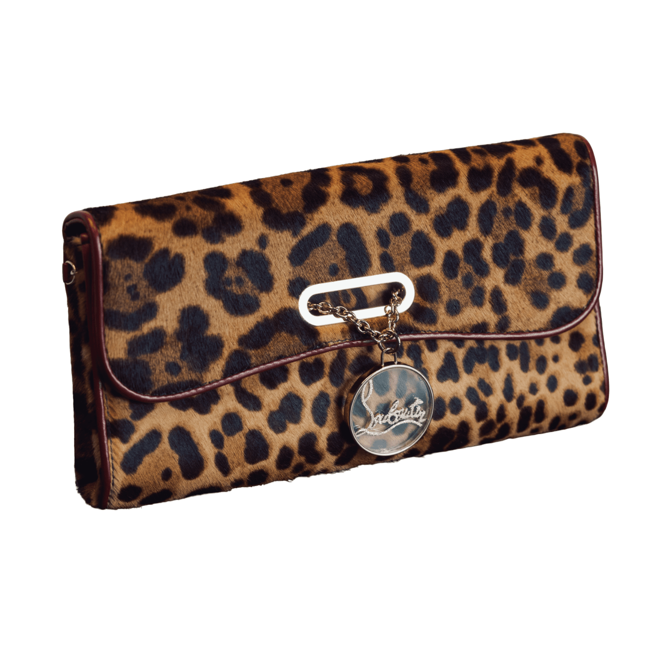 Christian Louboutin Riviera Flapover Clutch Bag / Leopard