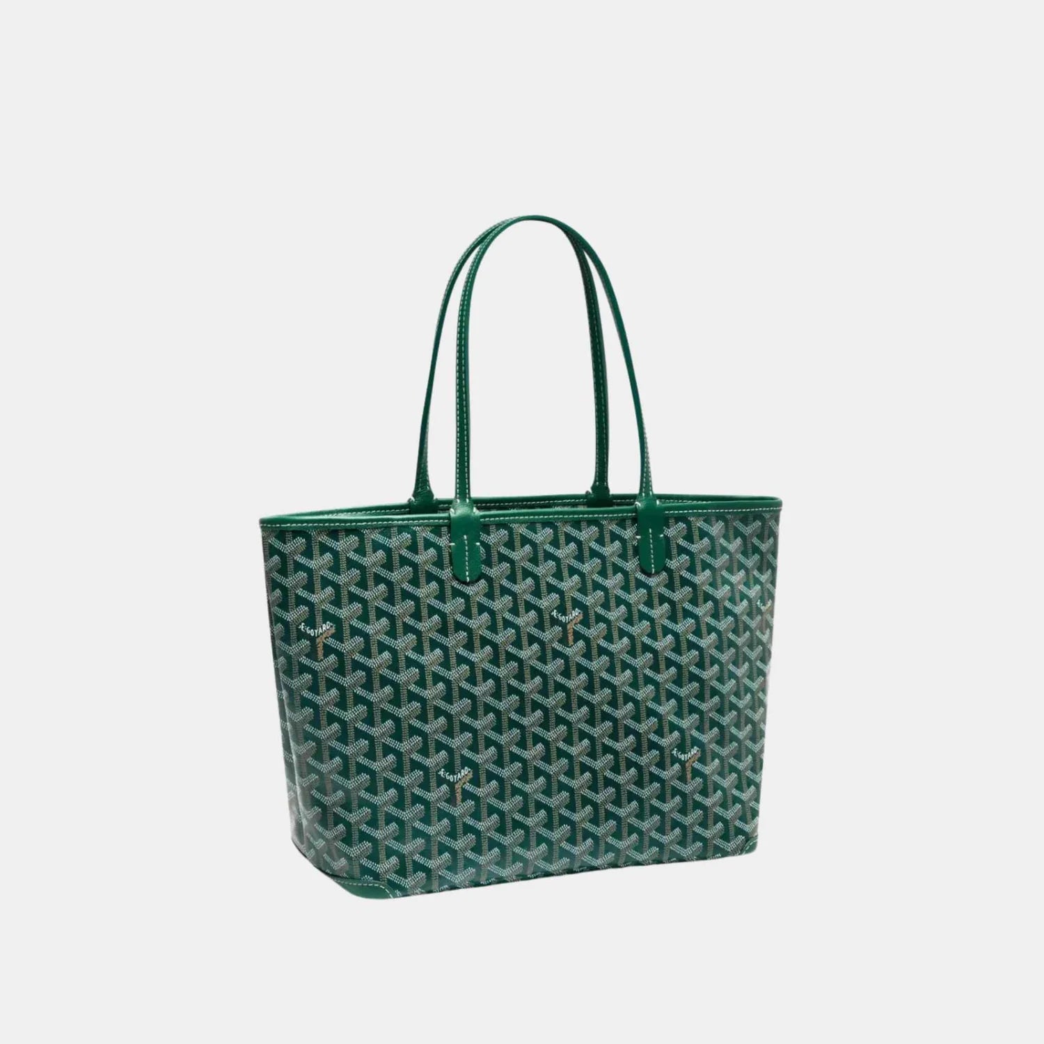 Goyard Artois PM Tote in Goyardine Canvas & Chevroches Calfskin Green