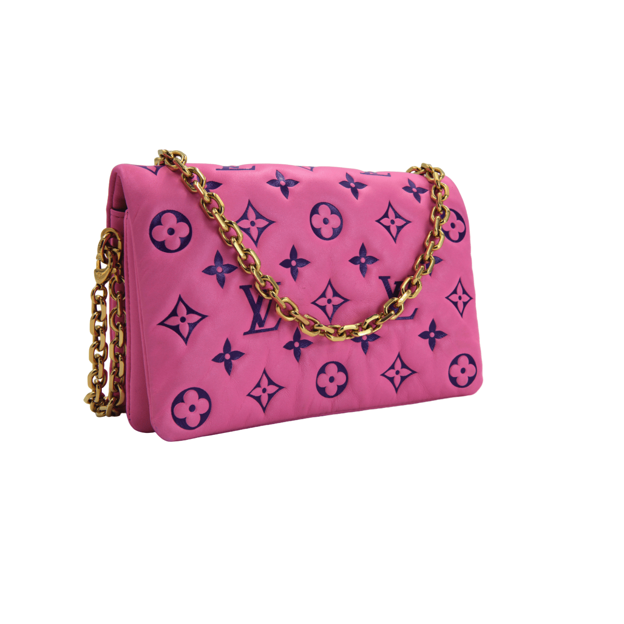 Louis Vuitton Pink/Purple Lambskin Leather Pochette Coussin Crossbody Bag