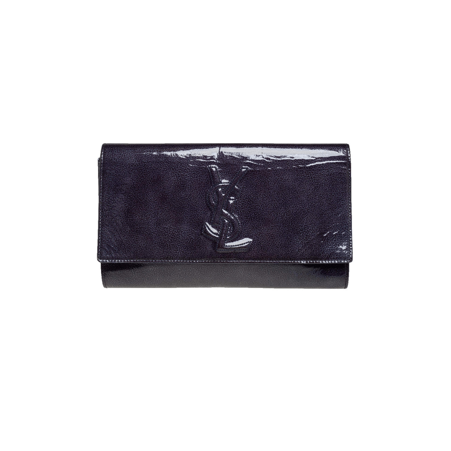 Saint Laurent Blue Patent Leather Clutch Bag